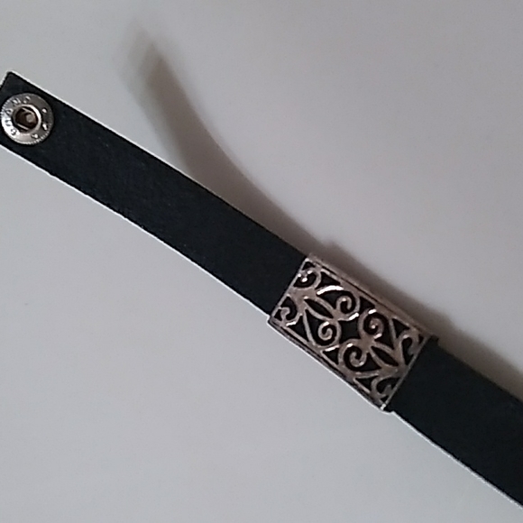 A BARSE STERLING SILVER & LEATHER BRACELET 7" - Picture 3 of 7